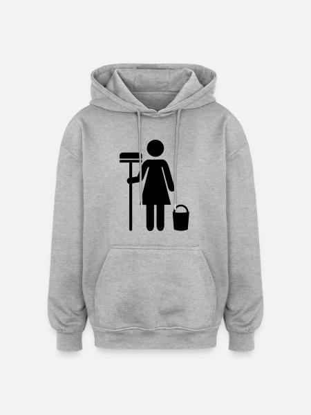 Putzfrau - Oversized Unisex Hoodie - Grau meliert