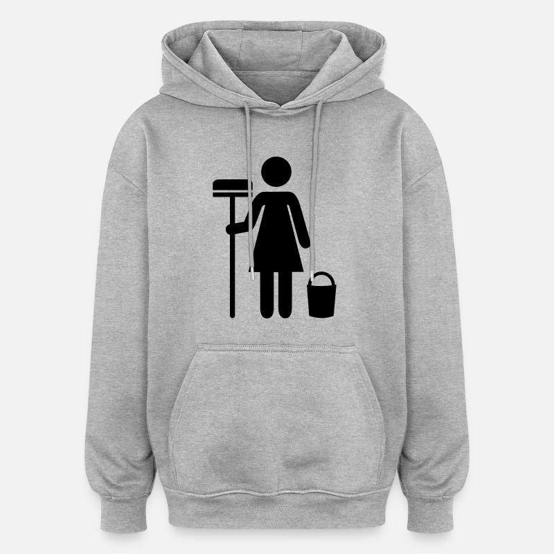 Putzfrau - Oversized Unisex Hoodie - Grau meliert