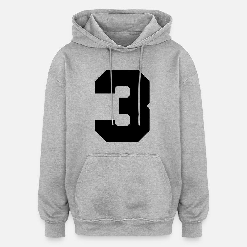 3 - Sweat à capuche oversize unisexe - gris chiné