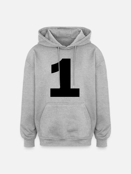 1 - Oversized Unisex Hoodie - Grau meliert