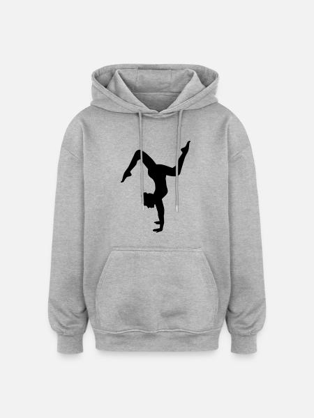 Bodenturnen - Oversized Unisex Hoodie - Grau meliert