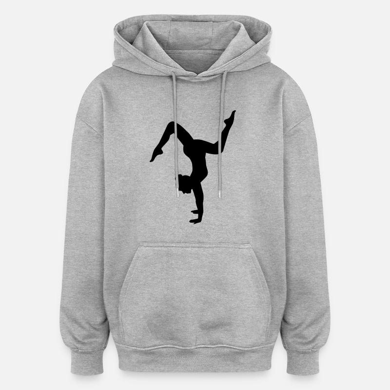 Gymnastique - Sweat à capuche oversize unisexe - gris chiné