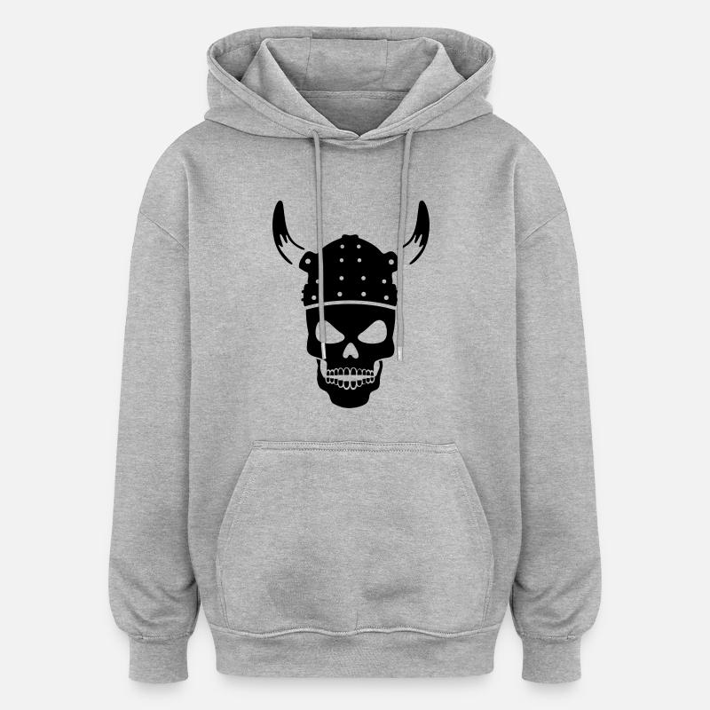 vikings - Sweat à capuche oversize unisexe - gris chiné