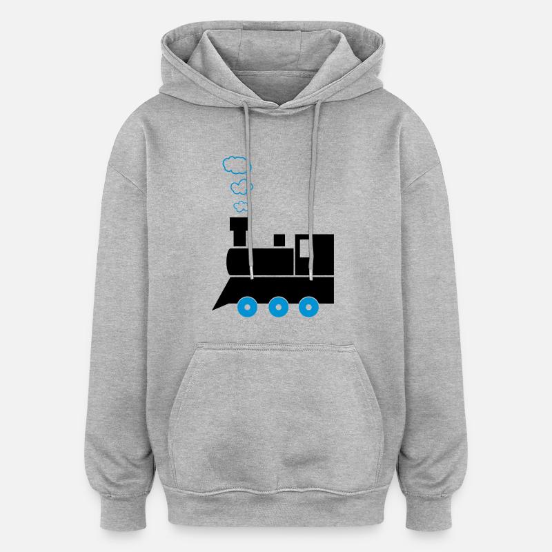lokomotive_02 - Sweat à capuche oversize unisexe - gris chiné