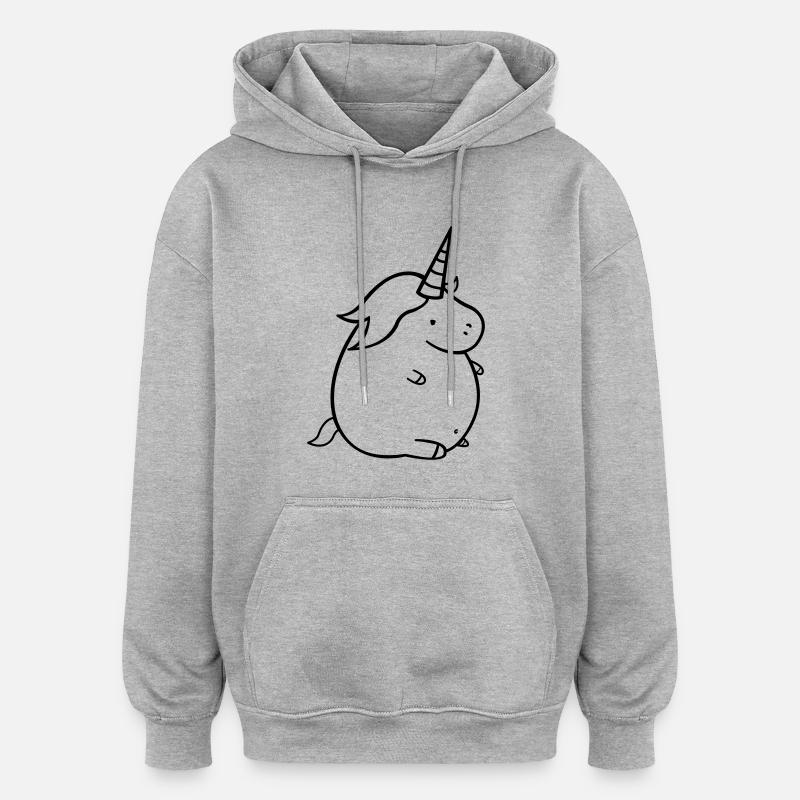 fat_unicorn - Sweat à capuche oversize unisexe - gris chiné