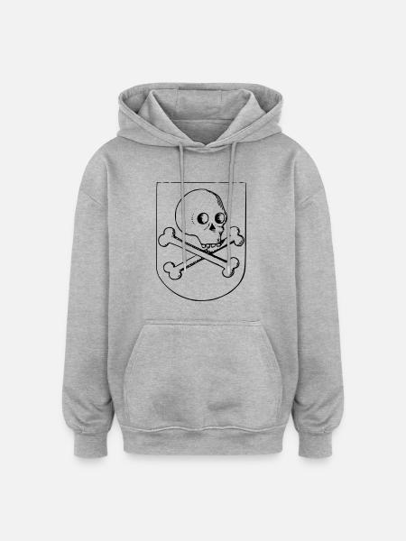 Skull and bones - Oversized Unisex Hoodie - heather grey