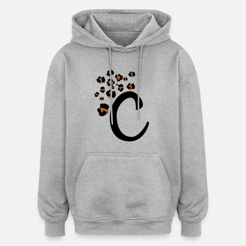 Letter c leopard patterns - Oversized Unisex Hoodie - heather grey
