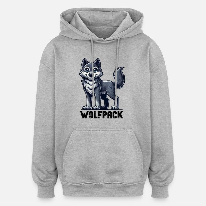 Wolf Comic - Oversized Unisex Hoodie - heather grey