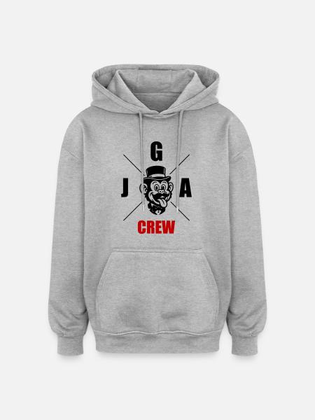Jga Crew Affe - Oversized Unisex Hoodie - Grau meliert