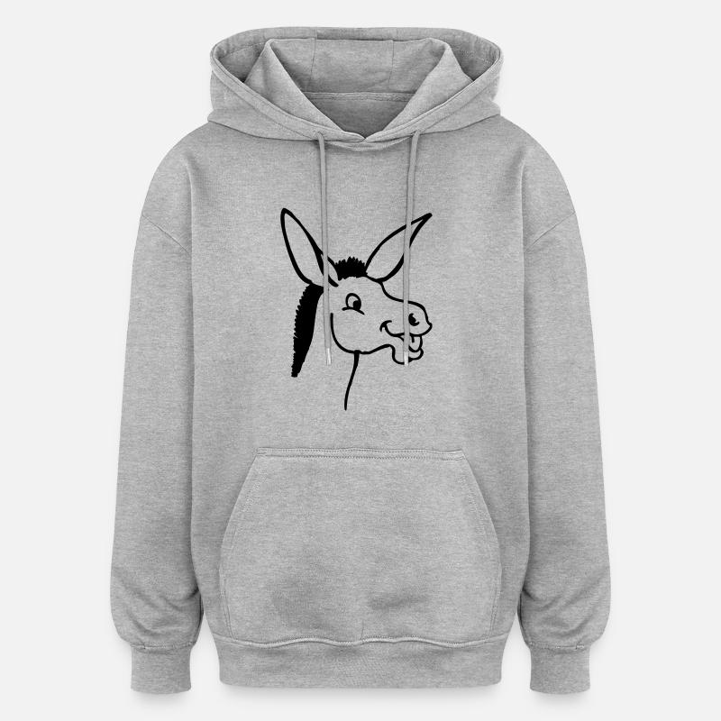 Esel - Oversized Unisex Hoodie - Grau meliert