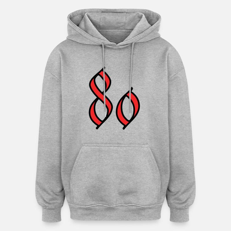 80 - Sweat à capuche oversize unisexe - gris chiné