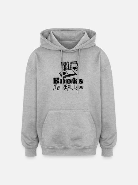 Books - My Real Love - Oversized Unisex Hoodie - heather grey