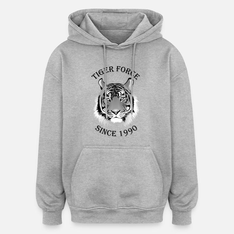 Force de tigre - Sweat à capuche oversize unisexe - gris chiné