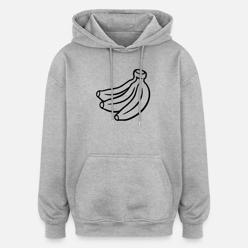 Banana - Sweat à capuche oversize unisexe - gris chiné