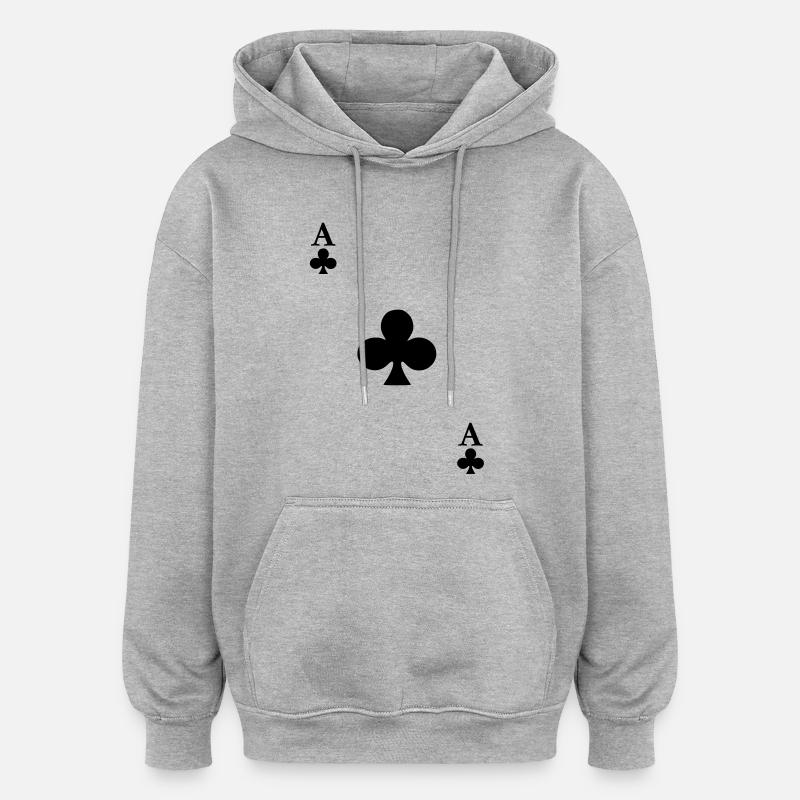 As de Trefle - Sweat à capuche oversize unisexe - gris chiné