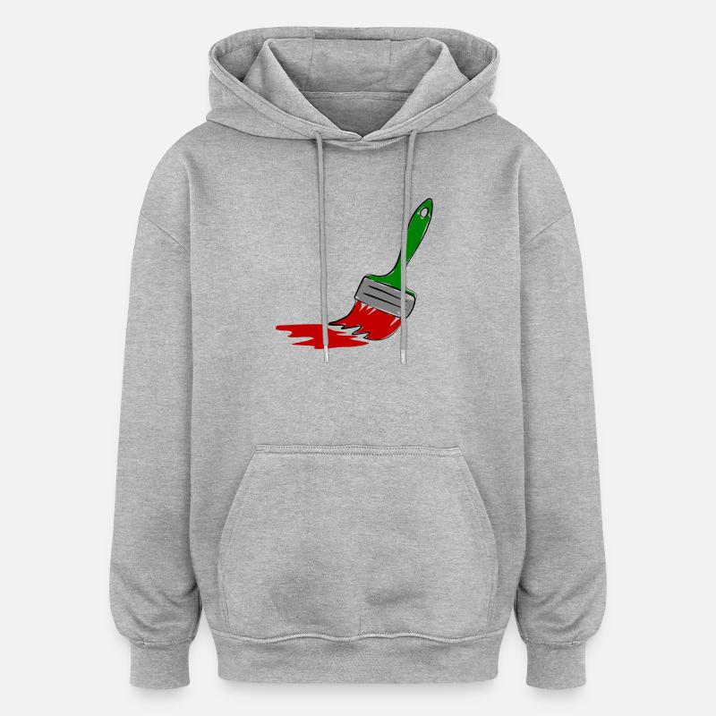 Maler Pinsel - Oversized Unisex Hoodie - Grau meliert