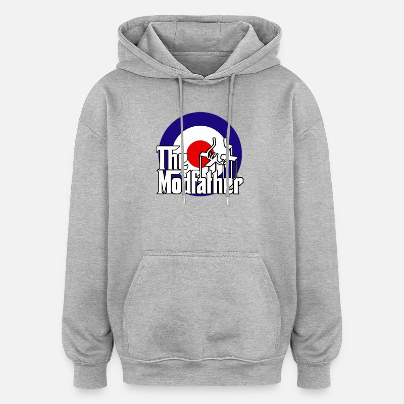 le modfather - Sweat à capuche oversize unisexe - gris chiné