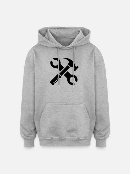 Værktøjsværktøj ikon gave tømrer håndværker - Oversize unisex hoodie - grå meleret