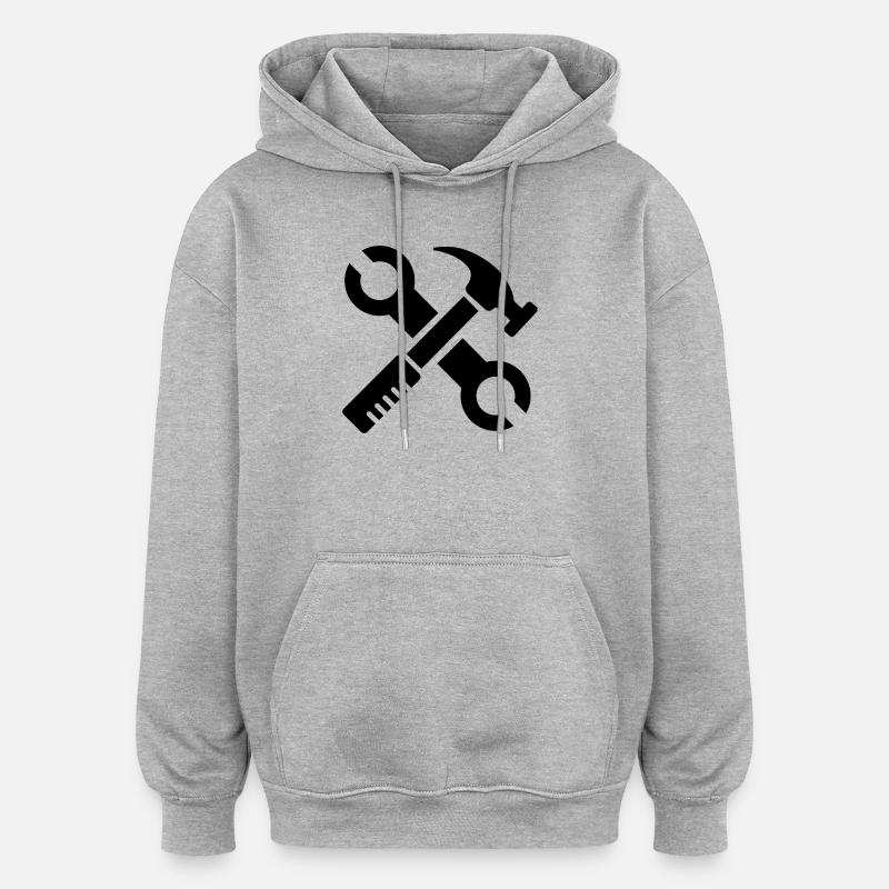 werkzeug tools symbol geschenk tischler Handwerker - Oversized Unisex Hoodie - Grau meliert