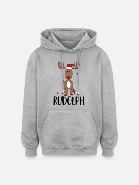 Noël - Sweat à capuche oversize unisexe - gris chiné