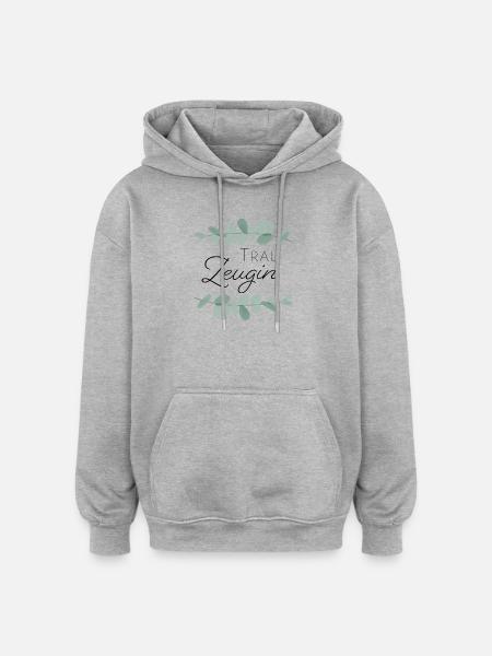 Trauzeugin Eukalyptus - Oversized Unisex Hoodie - Grau meliert