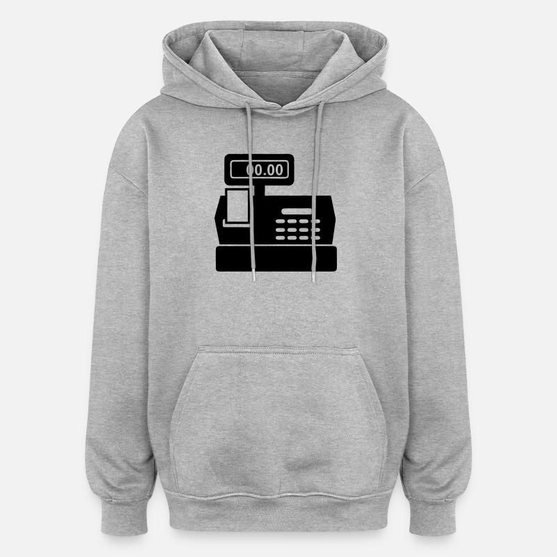 Caisse enregistreuse pour supermarché - Sweat à capuche oversize unisexe - gris chiné