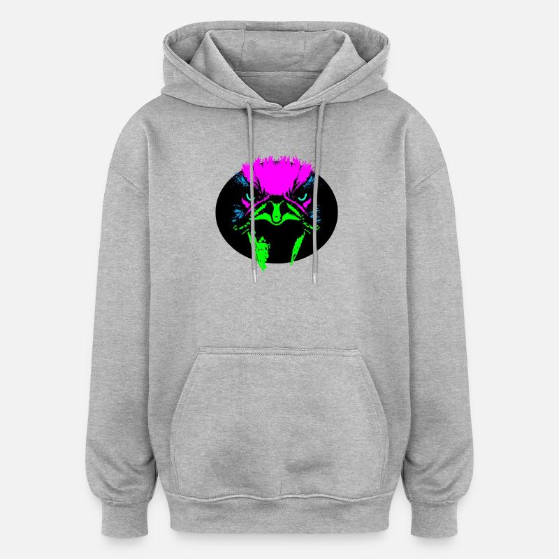 Angry Ostrich - Oversized Unisex Hoodie - heather grey