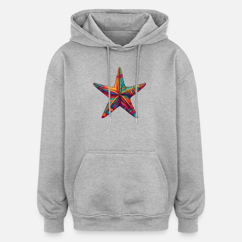 Seestern - Oversized Unisex Hoodie - Grau meliert