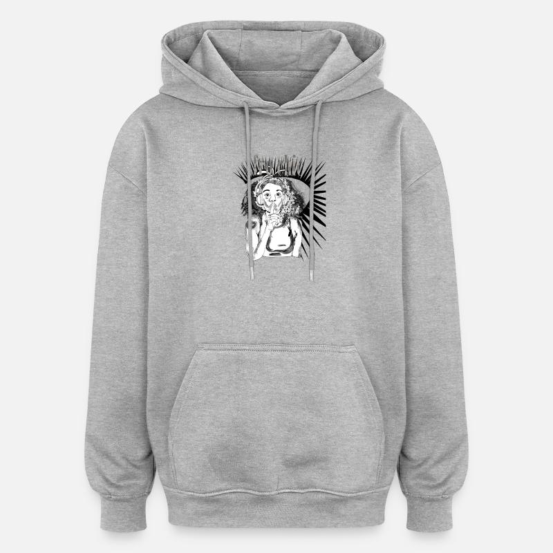 Art afro chic vecter - Sweat à capuche oversize unisexe - gris chiné