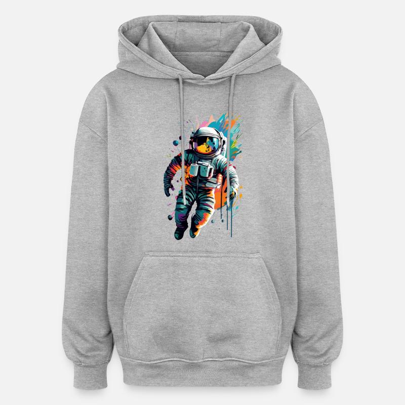 Astronaute dans l’espace spatial - Astronaut Space - Sweat à capuche oversize unisexe - gris chiné
