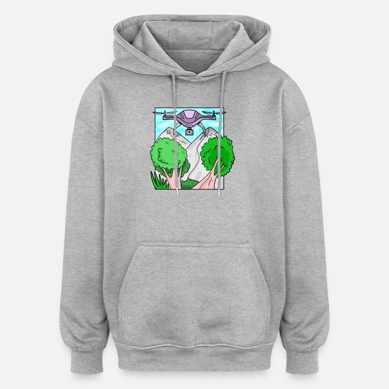 Drone Drone Drones - Oversized Unisex Hoodie - heather grey