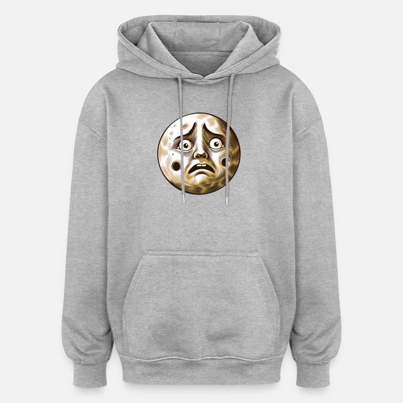 Lune nerveuse - Sweat à capuche oversize unisexe - gris chiné