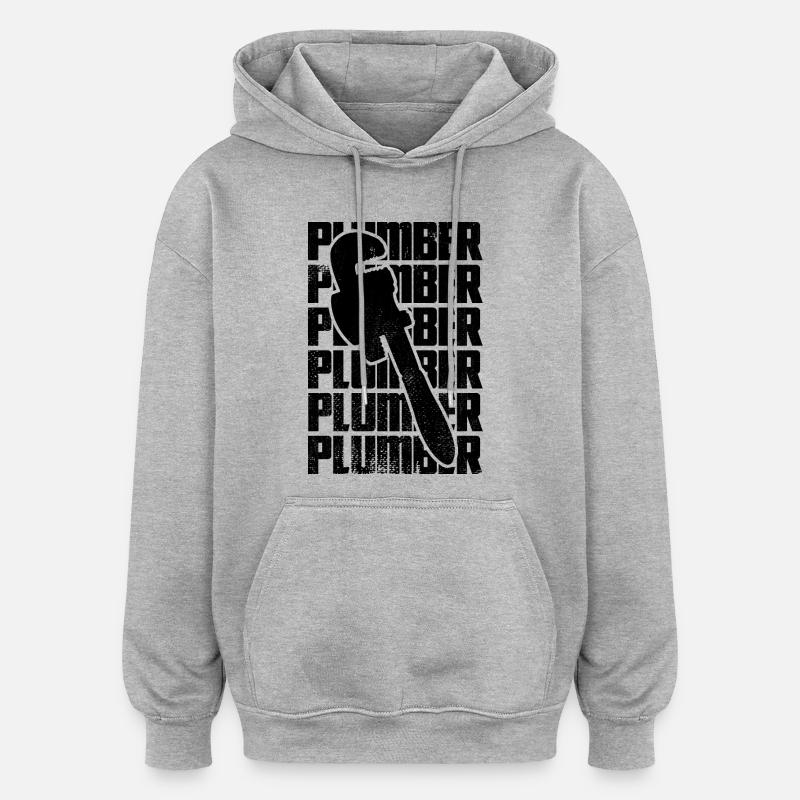 Klempner - Oversized Unisex Hoodie - Grau meliert