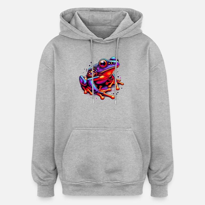 Frog - Oversized Unisex Hoodie - heather grey