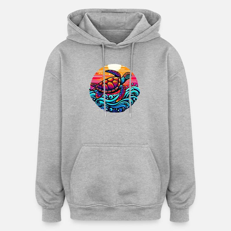 Turtle - Oversized Unisex Hoodie - heather grey