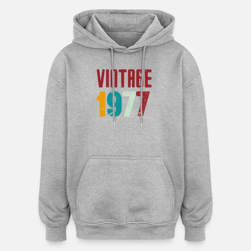 Millésime 1977 Partie originale - Sweat à capuche oversize unisexe - gris chiné