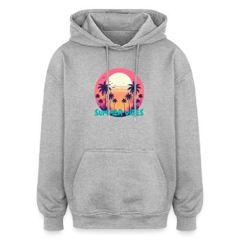 Summer vibes - Oversized Unisex Hoodie - heather grey - Front - Noah (186cm)