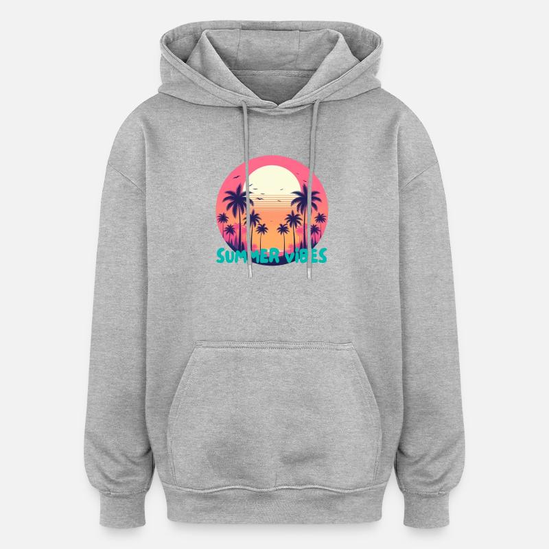 Ambiance estivale - Sweat à capuche oversize unisexe - gris chiné