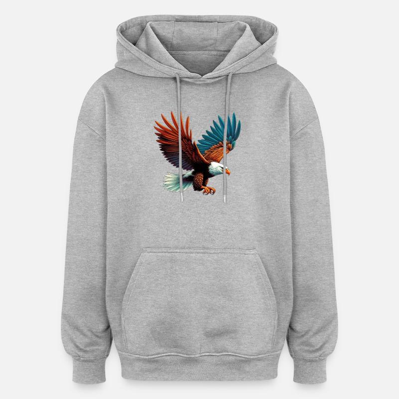 Aigle - Sweat à capuche oversize unisexe - gris chiné