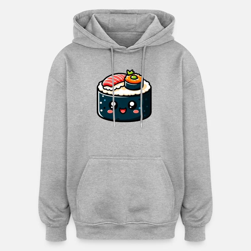 Sushi - Sweat à capuche oversize unisexe - gris chiné