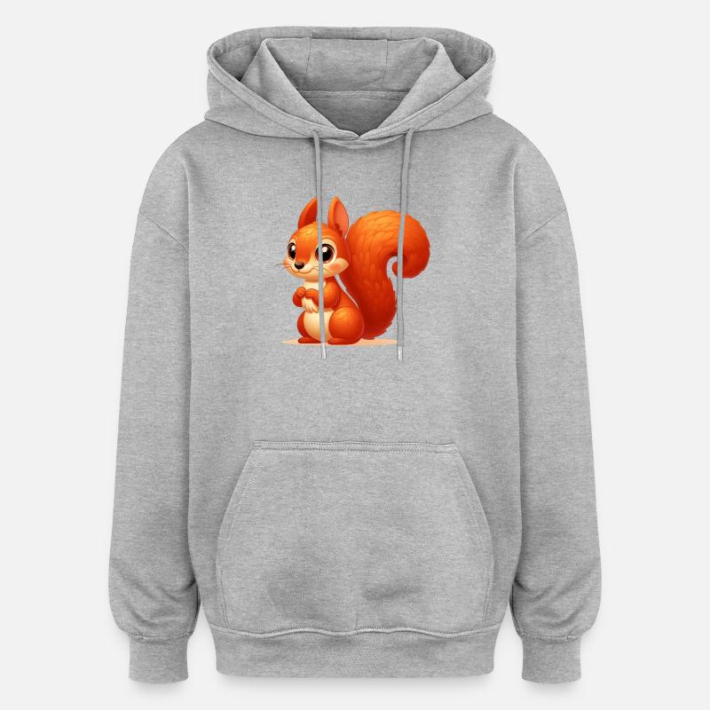 Eichhörnchen - Oversized Unisex Hoodie - Grau meliert