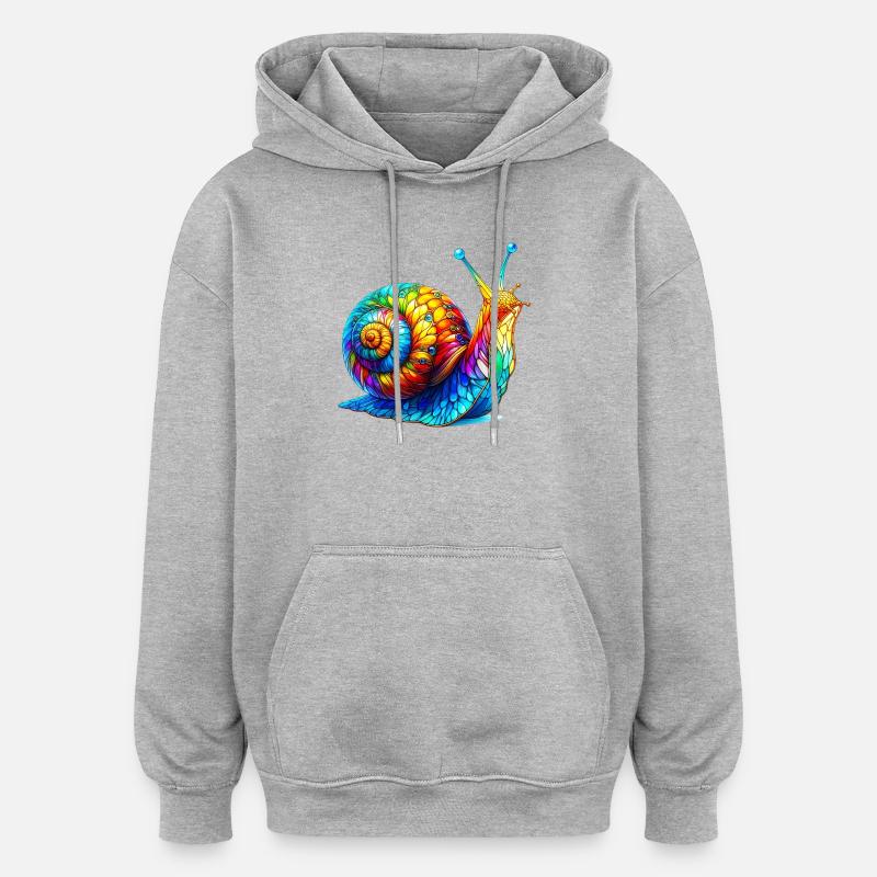 Schnecke - Oversized Unisex Hoodie - Grau meliert