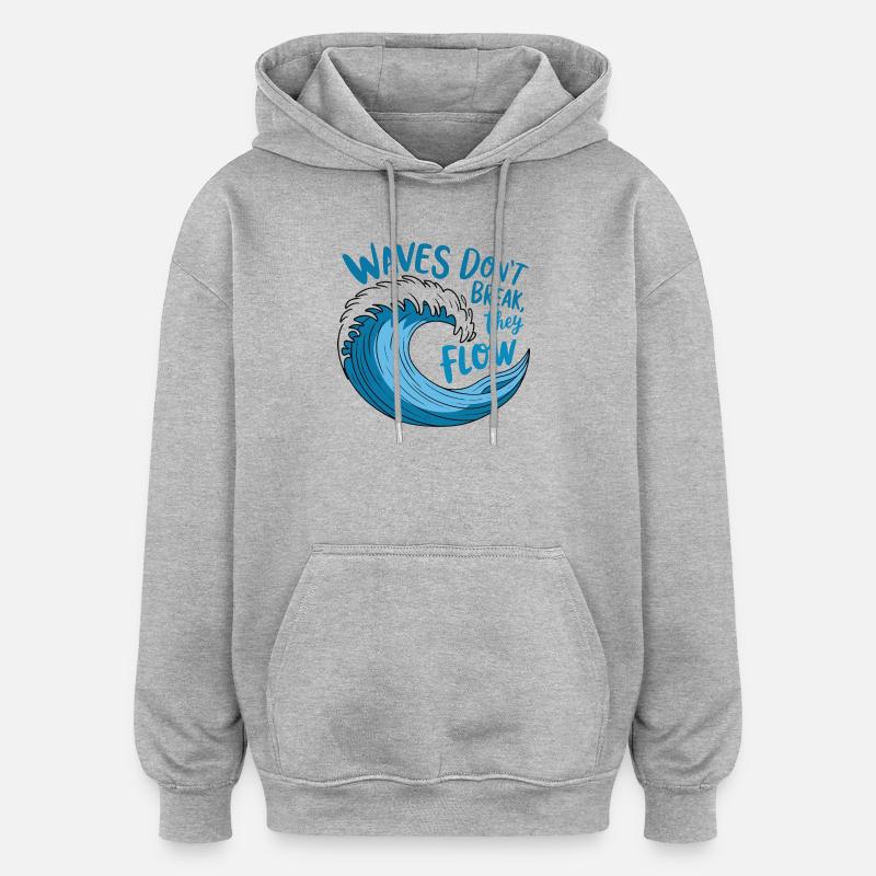 Conception de vagues fluides - Sweat à capuche oversize unisexe - gris chiné