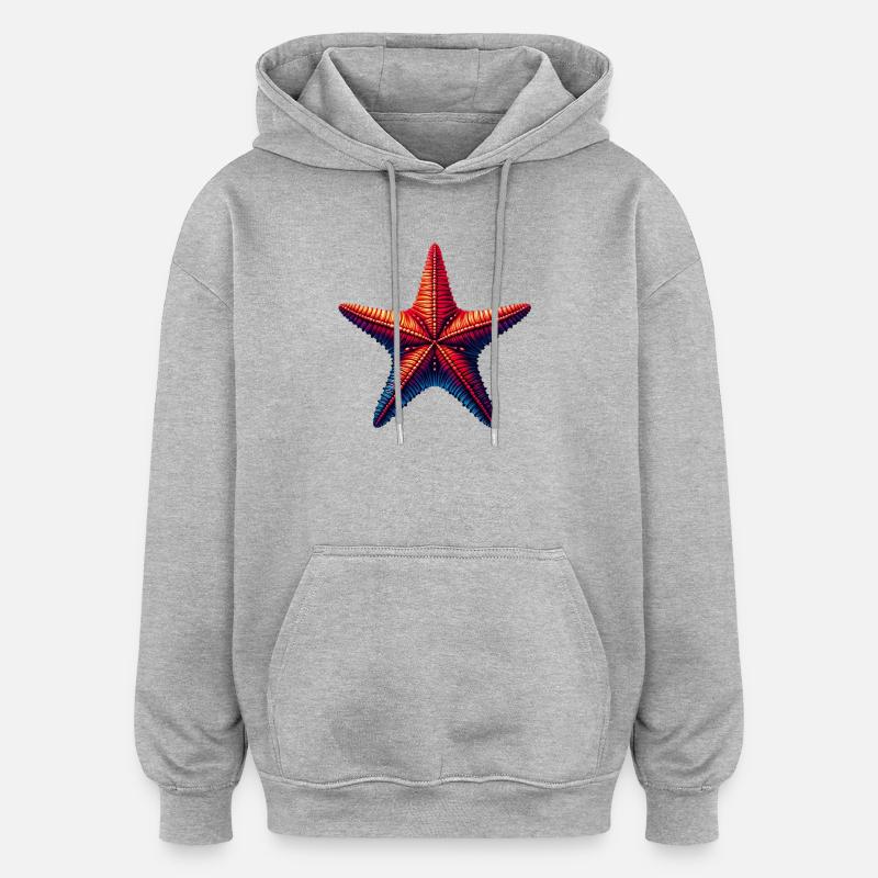 Seestern - Oversized Unisex Hoodie - Grau meliert