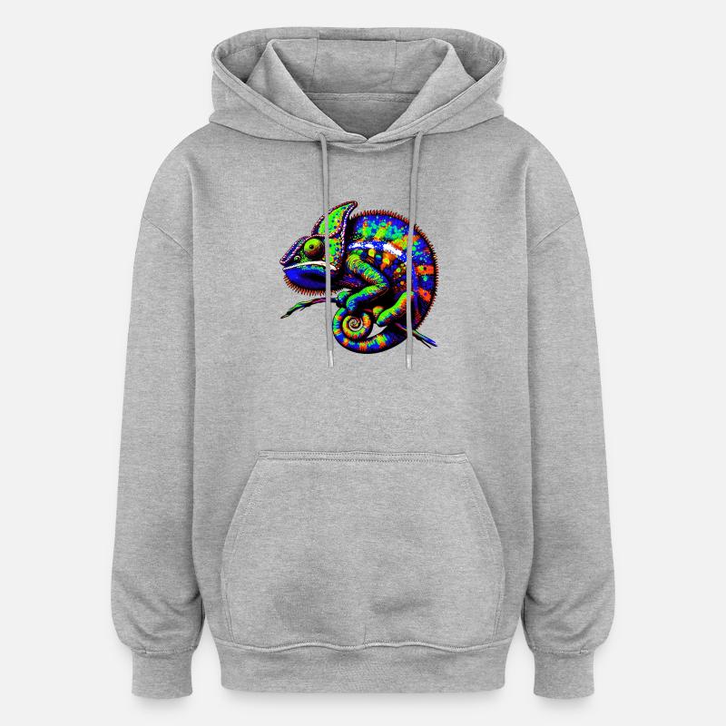 Chamäleon - Oversized Unisex Hoodie - Grau meliert
