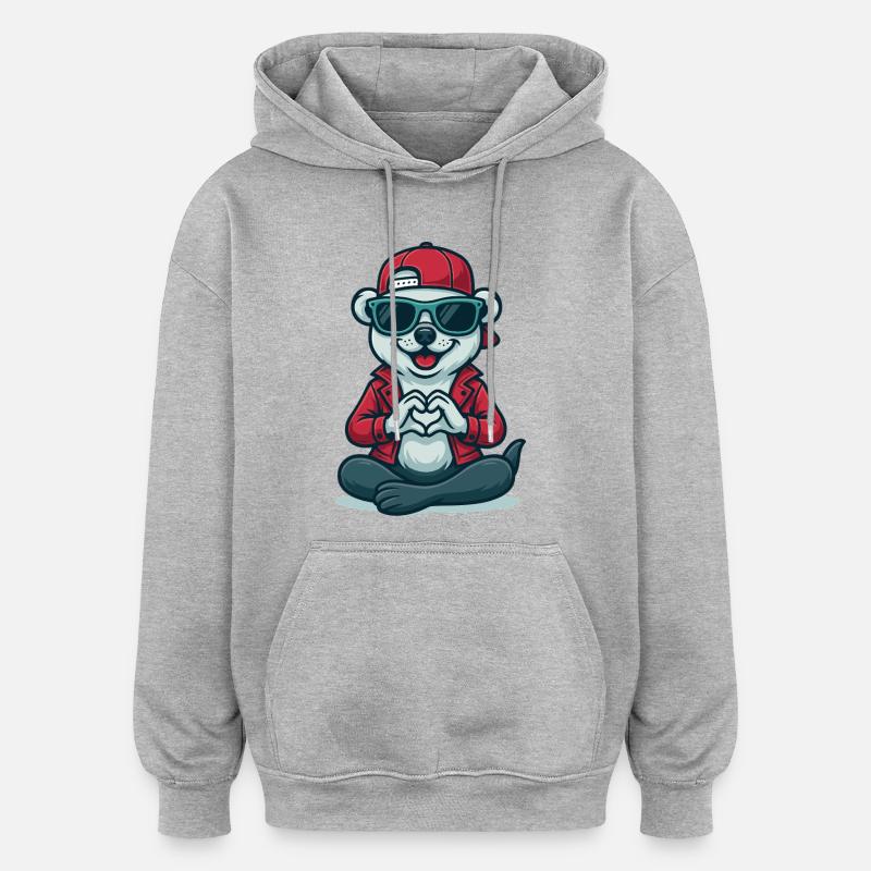 Baiser côtier frais - Sweat à capuche oversize unisexe - gris chiné