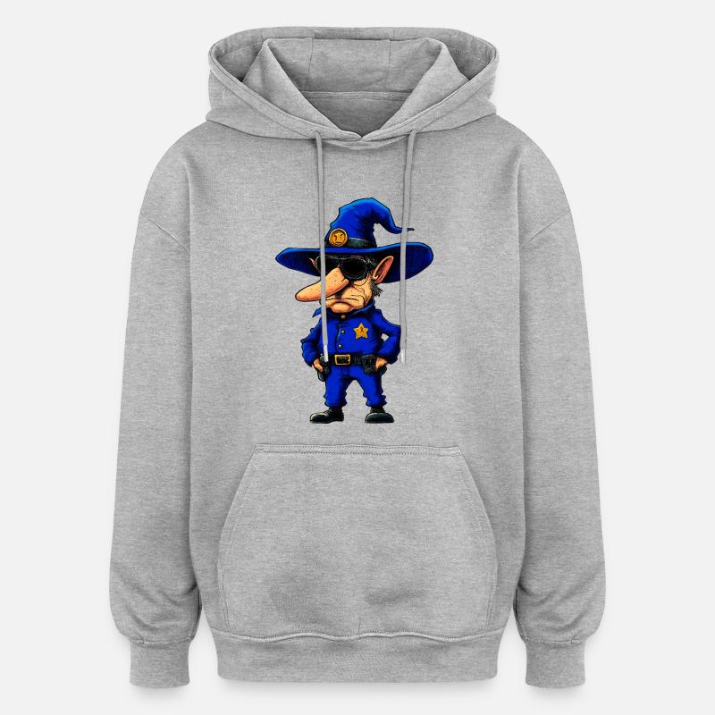 Policier Sorcier - Sweat à capuche oversize unisexe - gris chiné