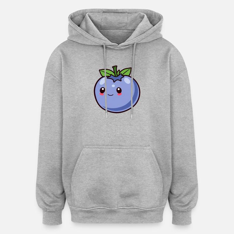 Myrtille - Sweat à capuche oversize unisexe - gris chiné