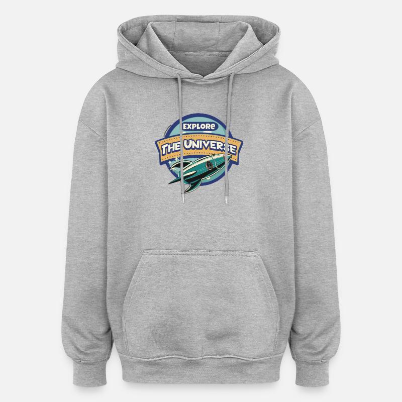 Weltraum Entdecker - Explore the Universe - Oversized Unisex Hoodie - Grau meliert
