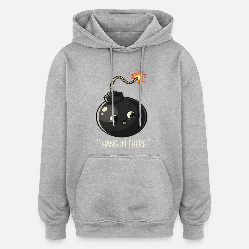 Kawaii Exploding Bomb Comic Design - Oversized Unisex Hoodie - heather grey